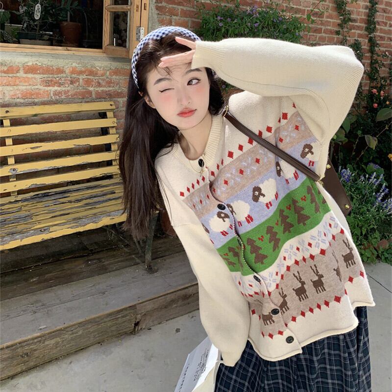 【outer】クルーネックニットカーデ　M27116