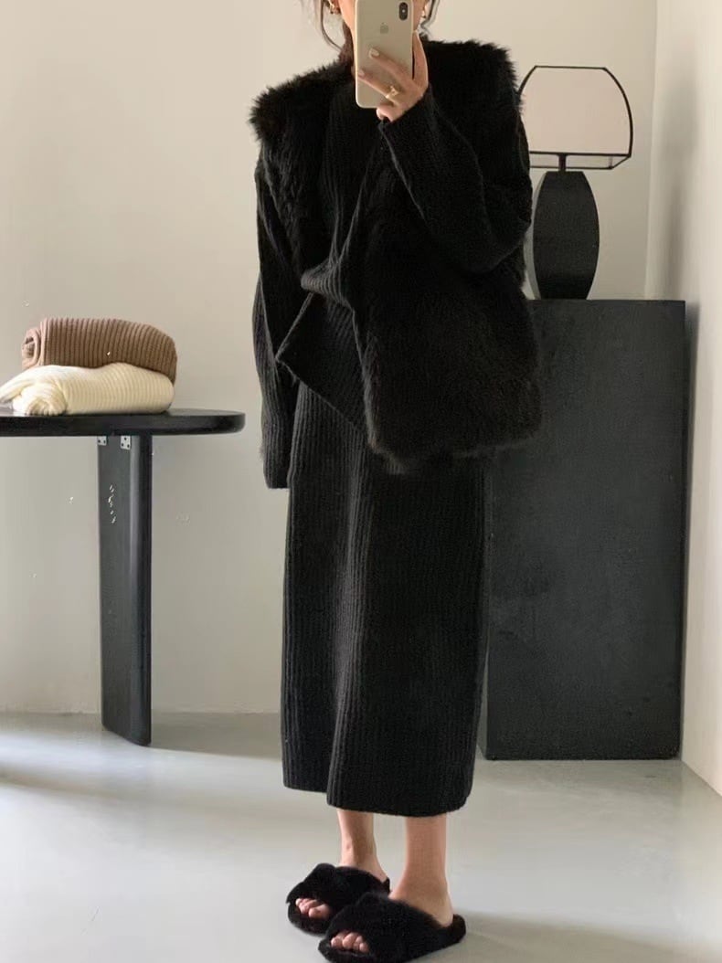 【set】ニットセーター×スカートセット　M26271