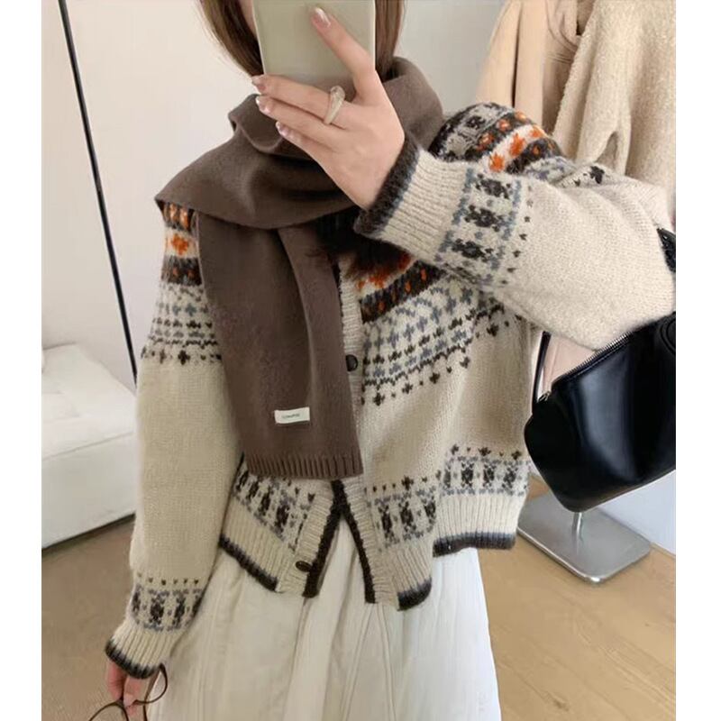 【outer】ジャカードニットカーデ　M28874