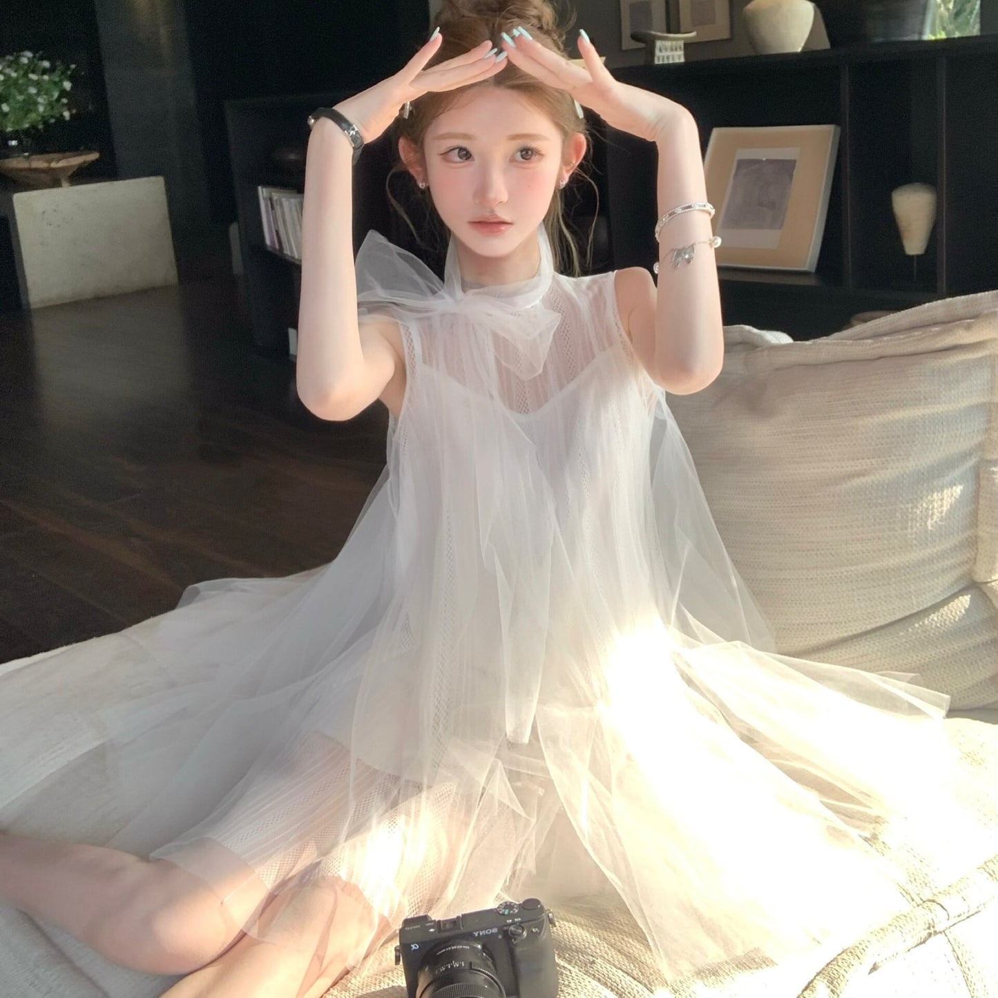 【dress】リボンチュールワンピース　M30759