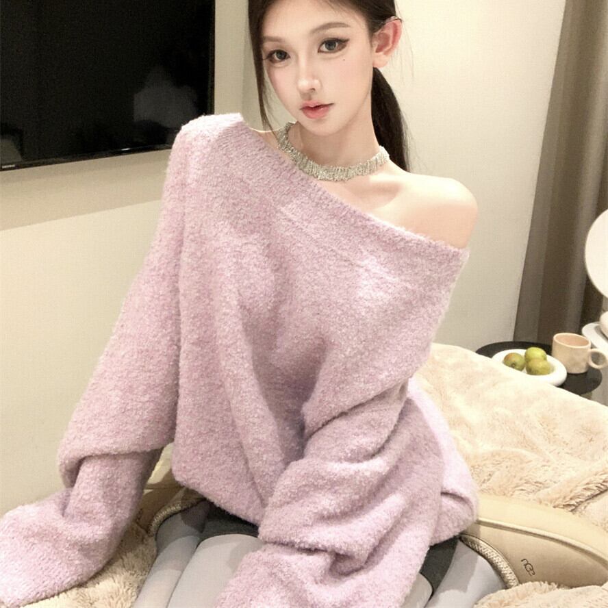 【tops】オフショルダーニットセーター　M28417
