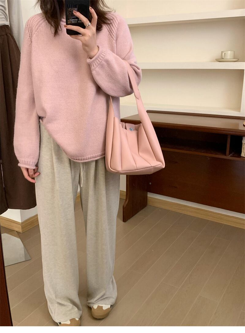 【tops】クルーネックニットセーター　M18672