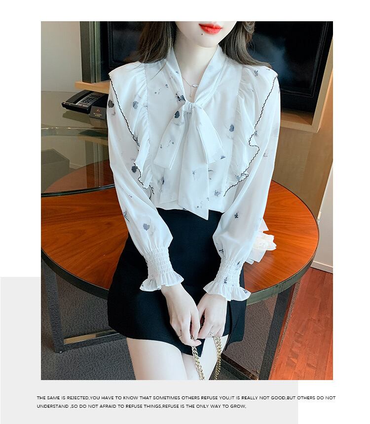 【tops】リボン付きシャツトップス　M18477
