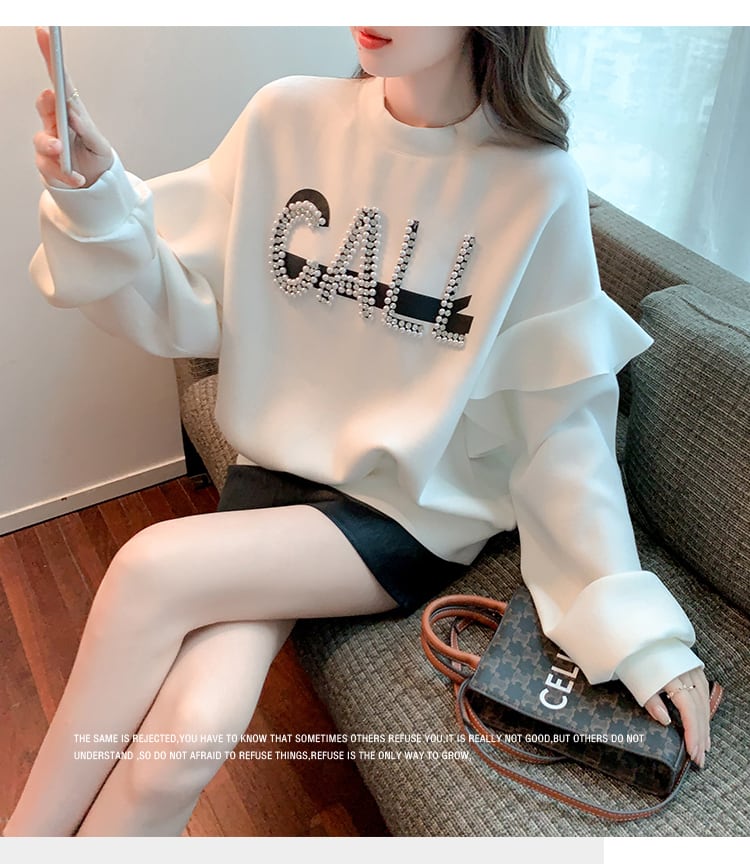 【tops】女性力を高める〜!スウィートルーズオシャレゆったりデザイン厚手パーカー G5473