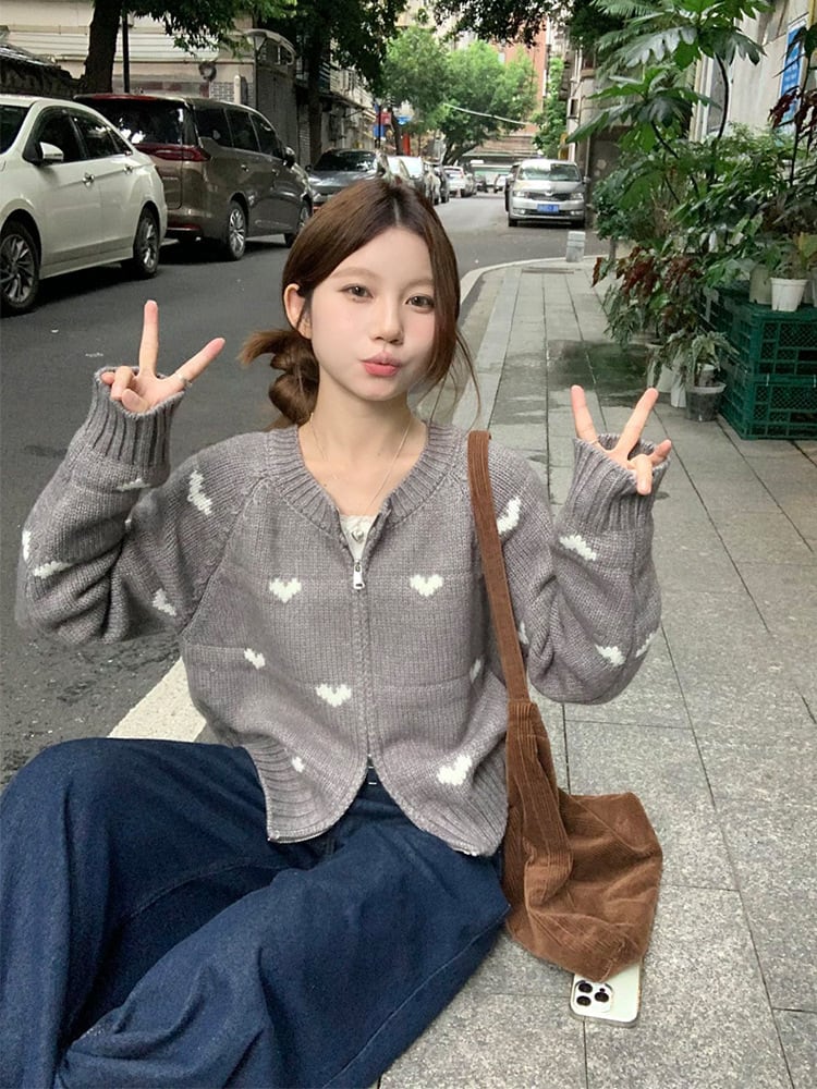 【outer】ファスナーニットカーデ　M26351