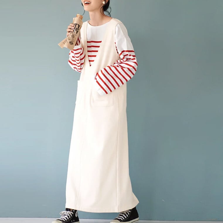 【dress】Vネックベストワンピース　M28037