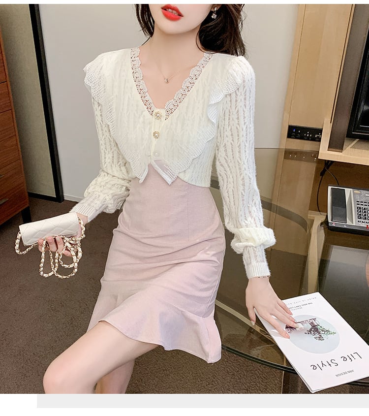 【dress】Vネックマーメイドワンピース G20324