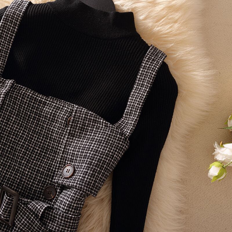 【set】秋冬新作!気質満点レトロニットトップス+ベスト+スカートオシャレ3点セット G2879