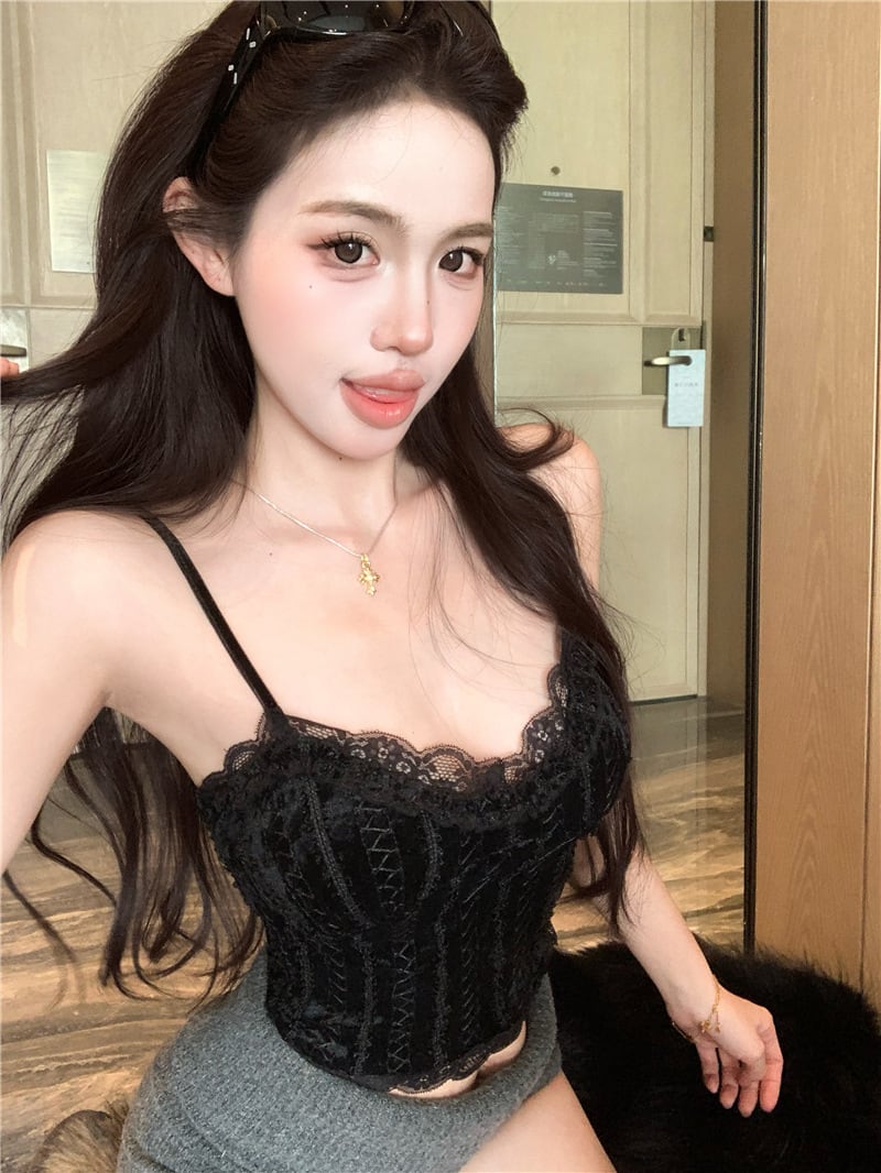 【tops】レースキャミソール　M28294