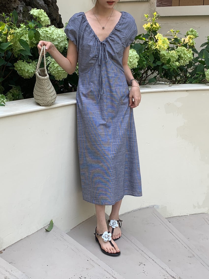 【dress】Vネックワンピース　M24642
