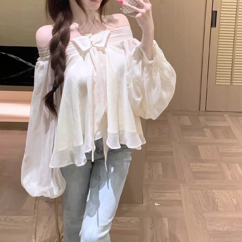 【tops】オフショルダーシフォントップス Q8367
