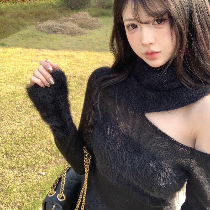 【tops】オフショルダーニットトップス　M28896