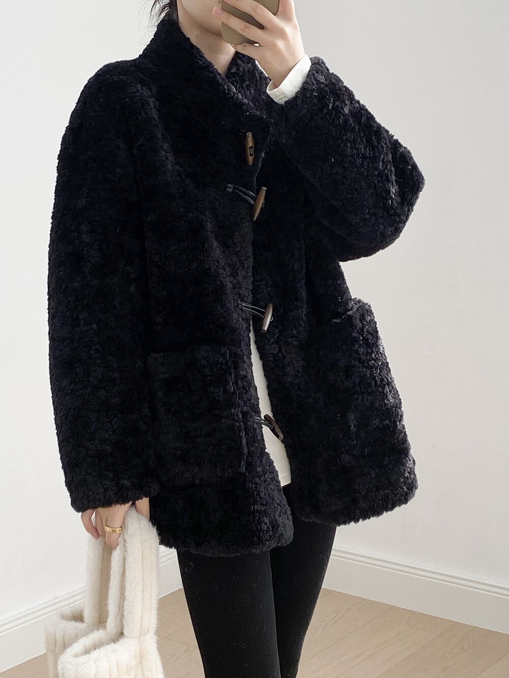 【outer】スタントカラーボアコート Q7371