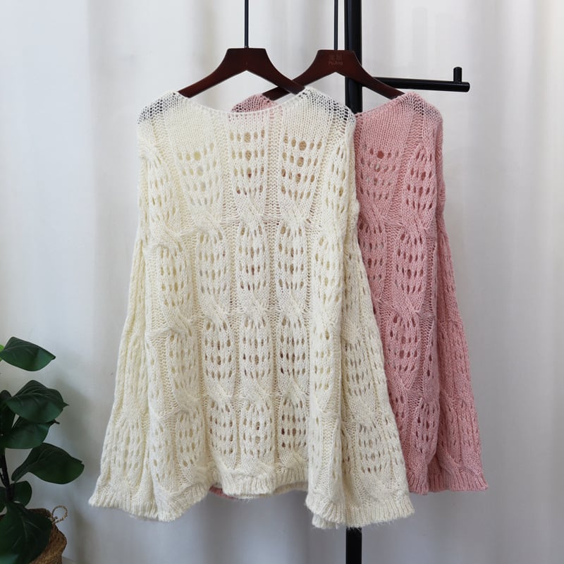 【tops】カットワークニットセーター　M26021