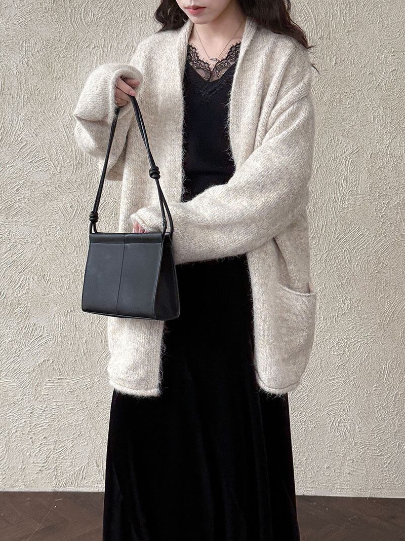 【outer】ロングニットカーディガン Q7301