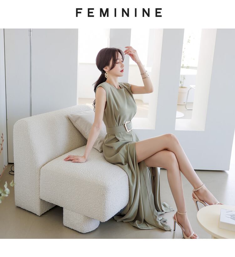 【set】韓国風気質満点着痩せファッションスリット オールインワン G0396