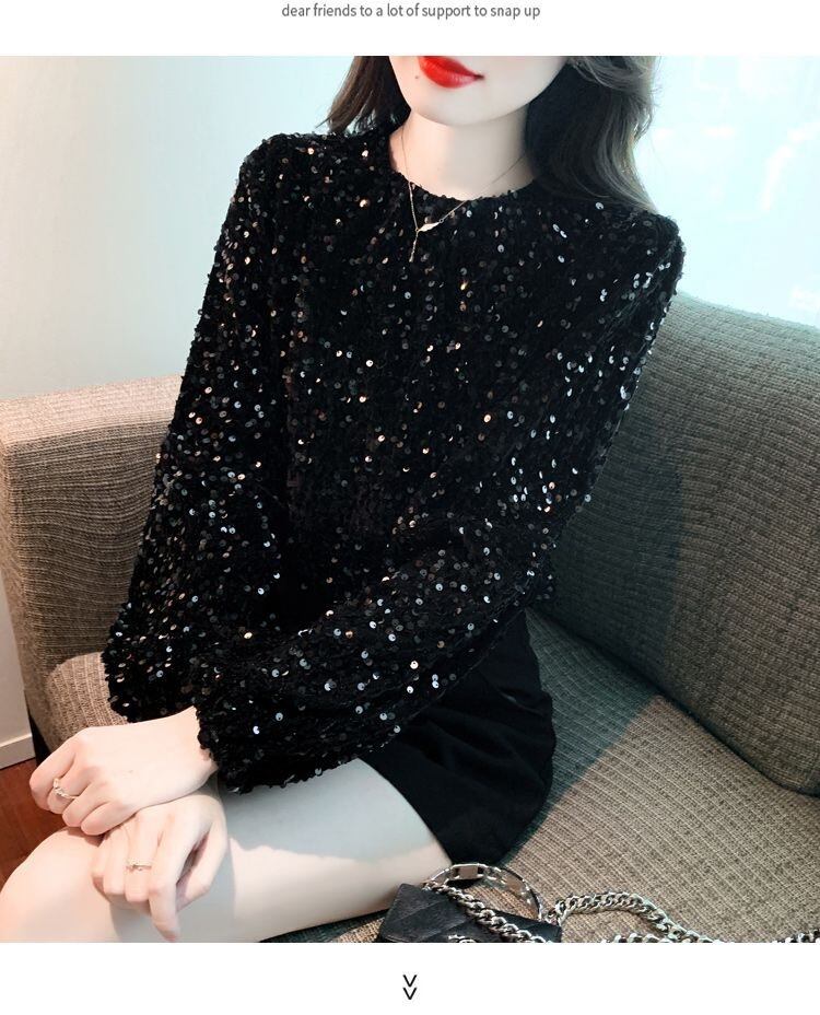 【tops】スパンコールトップス　M28941