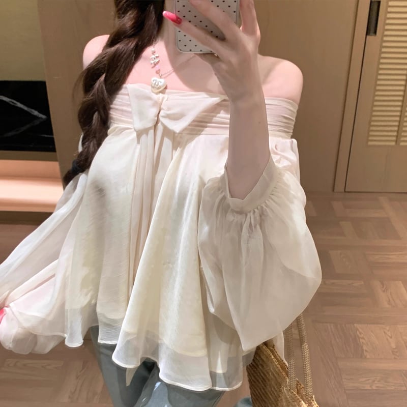 【tops】オフショルダーシフォントップス Q8367