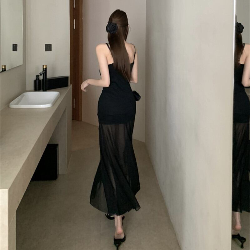 【dress】チュールコンビキャミワンピース　M29737