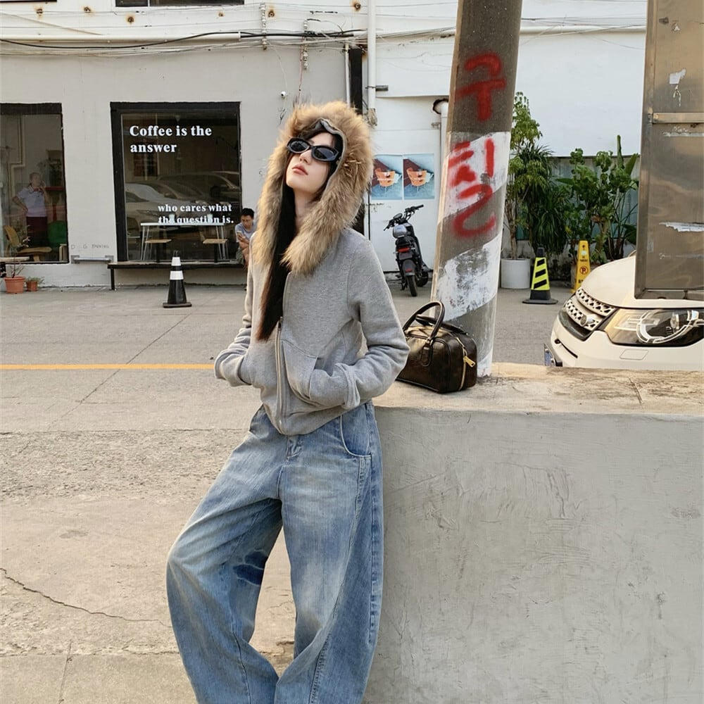 【outer】ファーフーディーパーカー　M27622