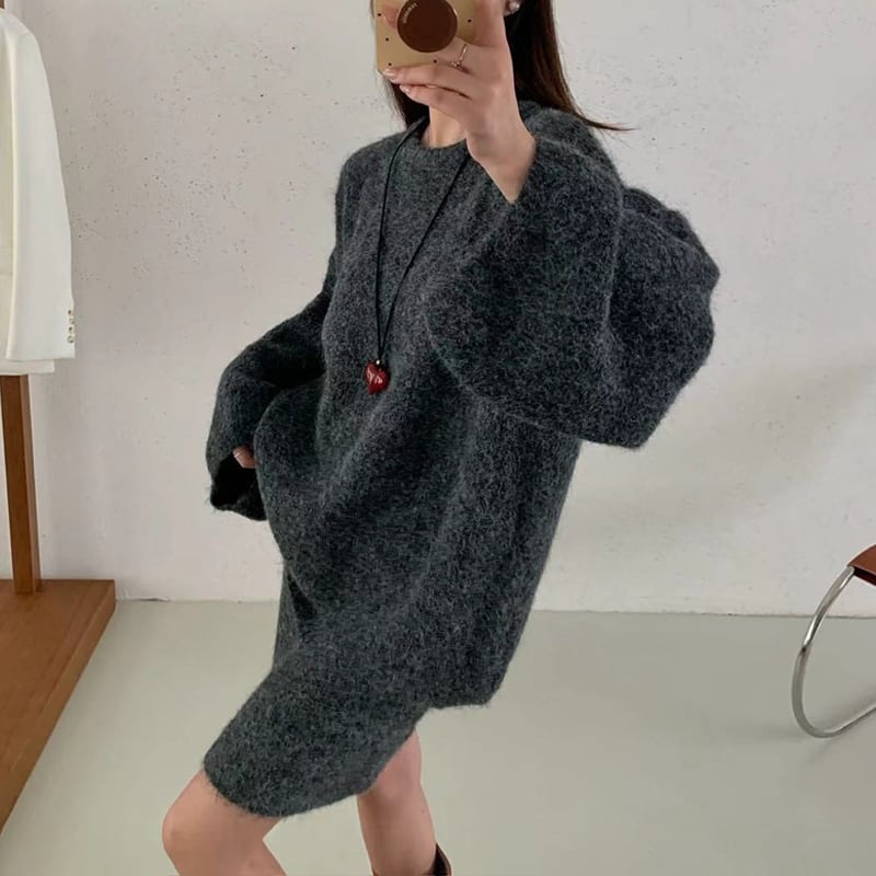 【set】ニットトップス×ストレートスカートセット Q7699