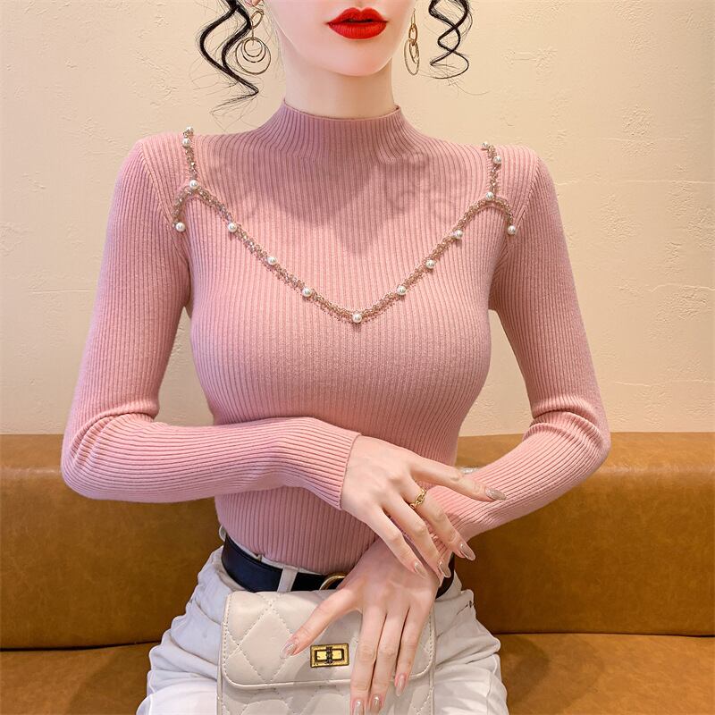 【tops】パールニットトップス　M27695