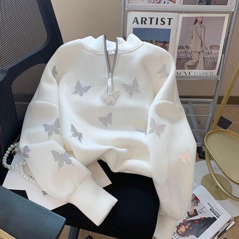 【tops】スタンドネック長袖パーカーF7972