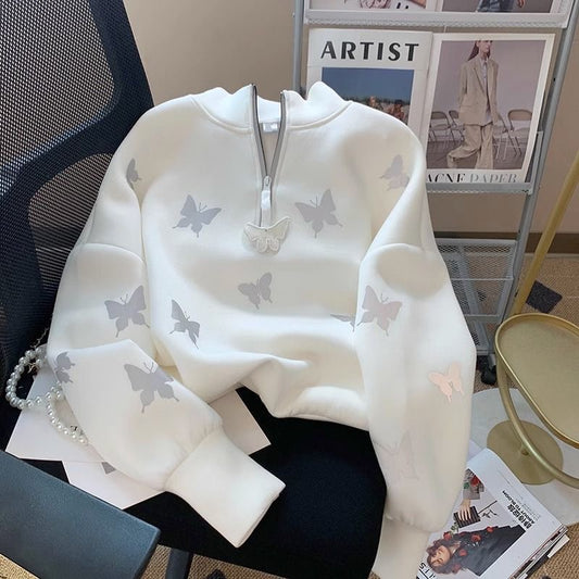 【tops】スタンドネック長袖パーカーF7972