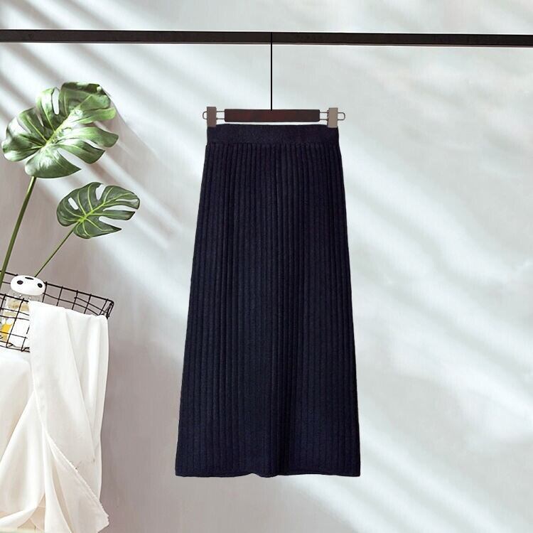 【set】気質満点オシャレ着痩せ長袖ニットセーター+スカート２点セット G4099