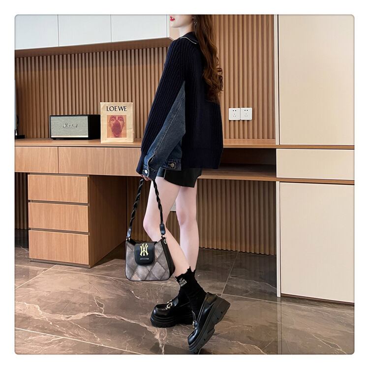 【outer】デニムドッキングニットカーデ　M18405