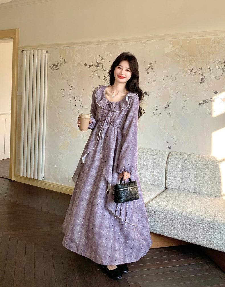 【dress】フレアロングワンピース Q8221