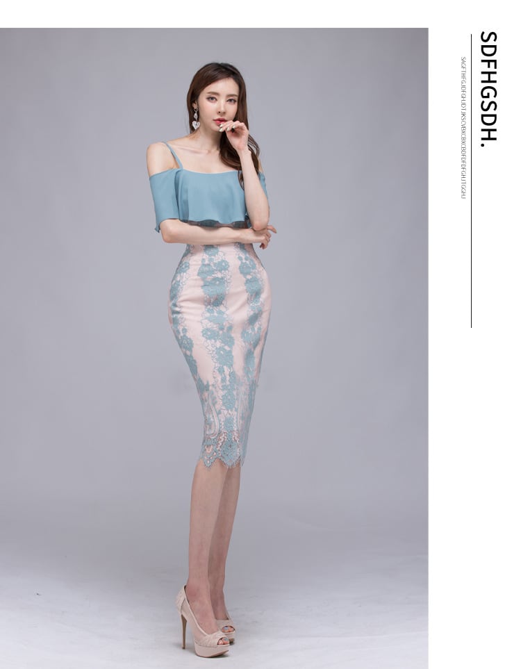【dress】フリルレースワンピース　M25227