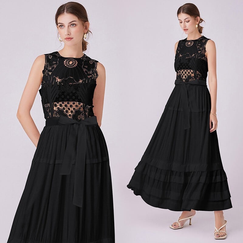 【dress】ノースリーブレースワンピース　M24659