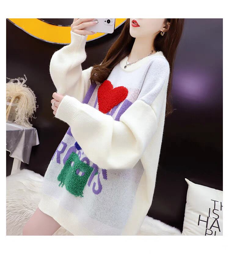 【tops】ニットセーター韓国系着心地良いゆったり　M17550