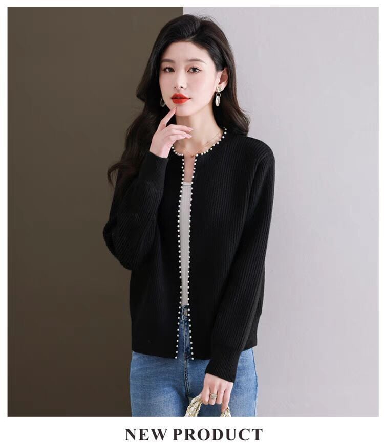 【outer】パールニットカーデ　M26259