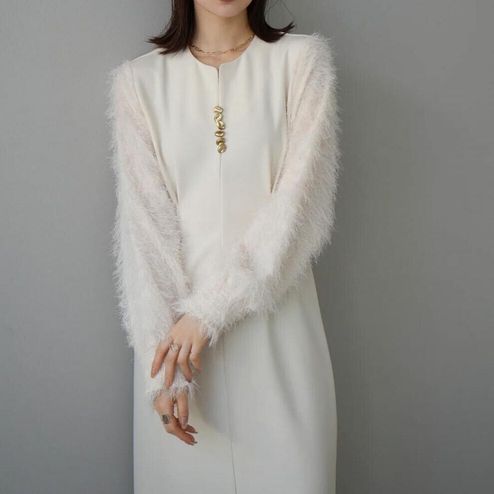 【dress】Ⅴネックドッキングワンピース　N2965