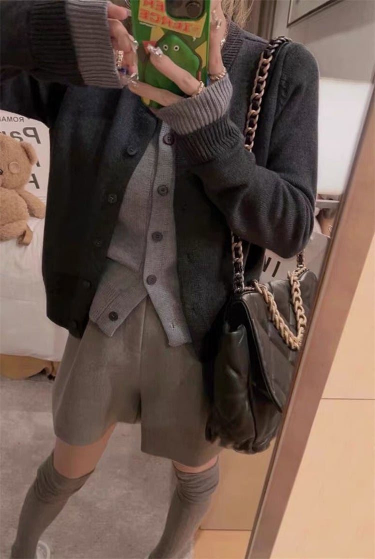 【outer】切り替えニットカーデ　M25971