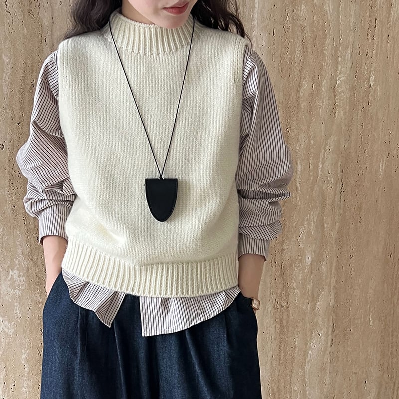 【outer】バックオープンニットベスト Q7096