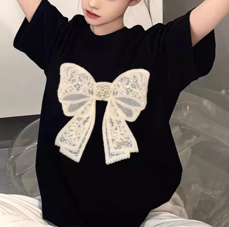 【tops】長袖リボンＴシャツF7069