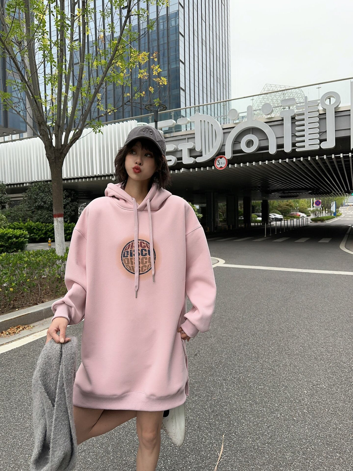 【dress】フード付きカジュアルワンピース    N2167