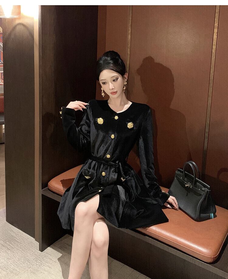 【dress】ボタンデザインワンピース　M27035
