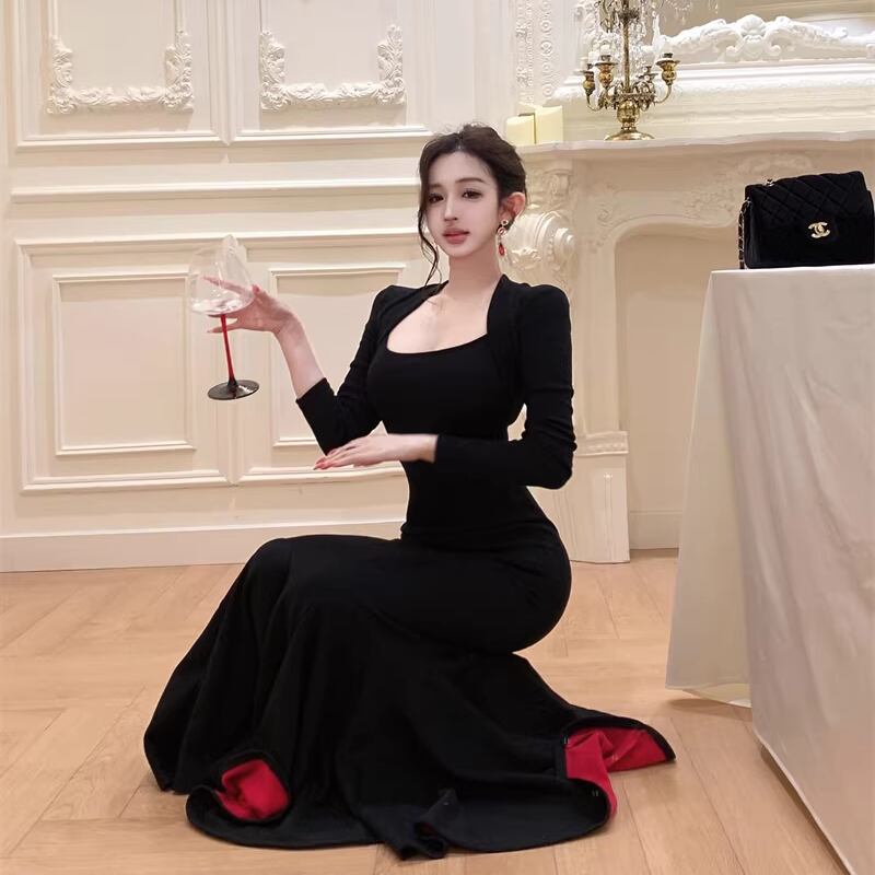 【dress】ロングマーメイドワンピース Q7724