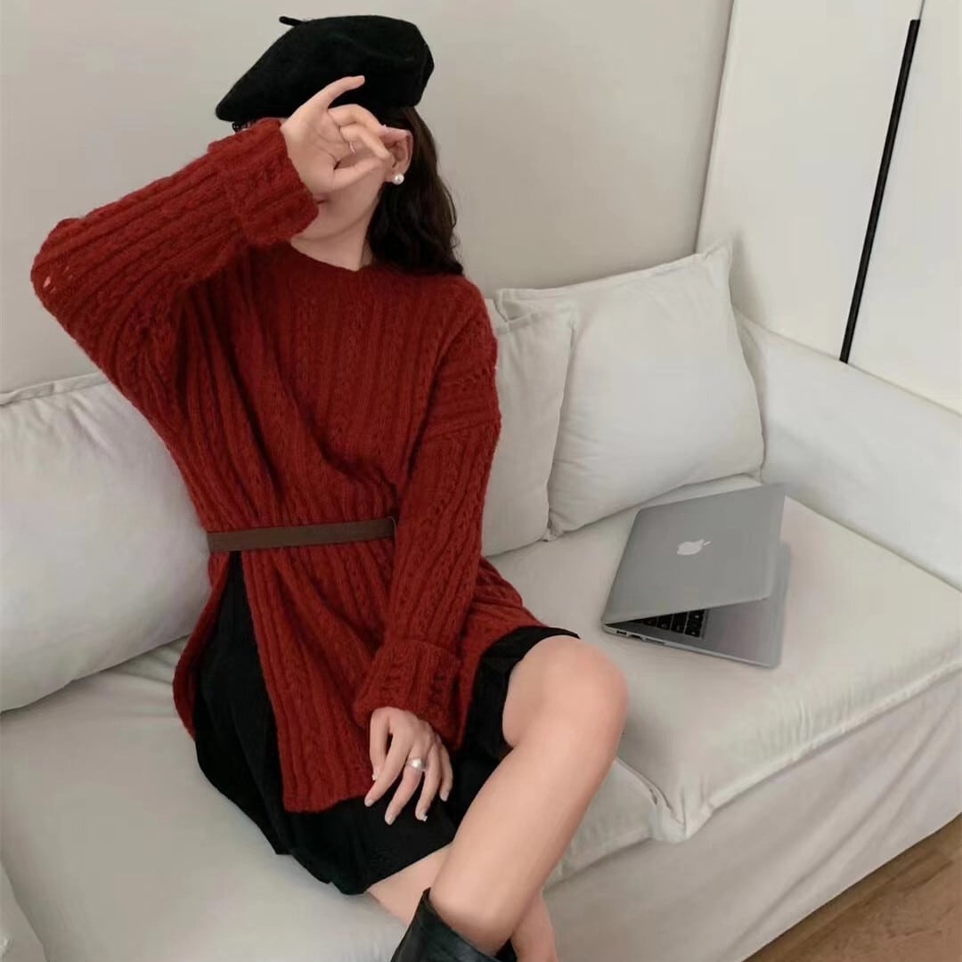 【tops】カットワークニットセーター　M26279