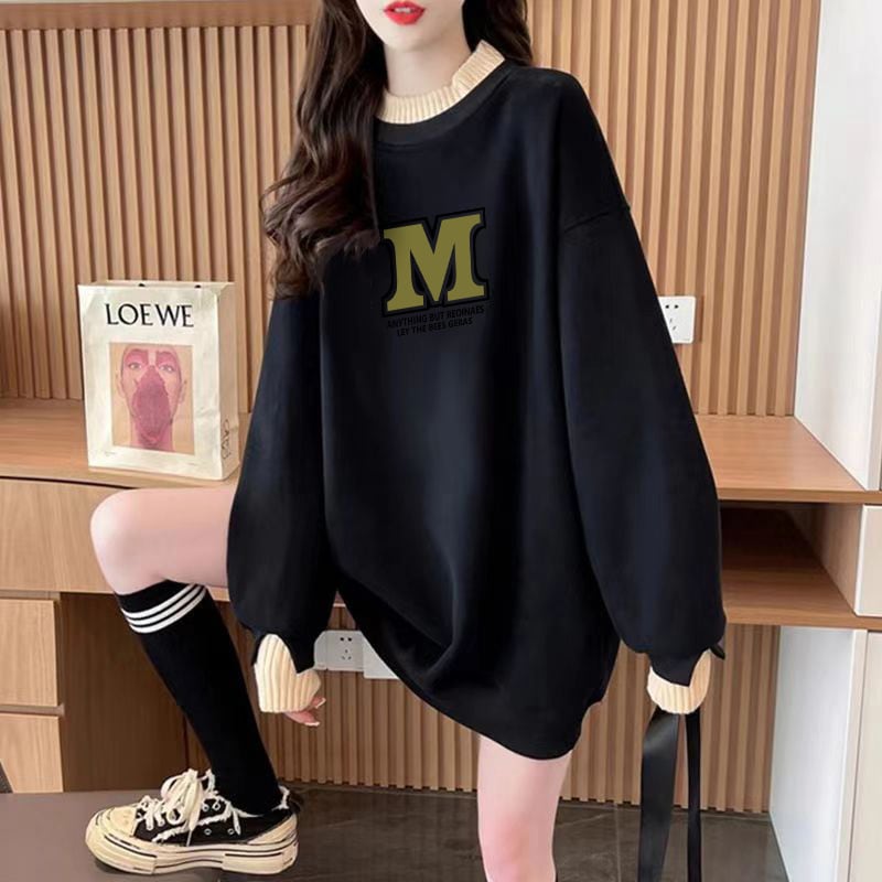 【tops】裹起毛プリントプルオーバー　M28809