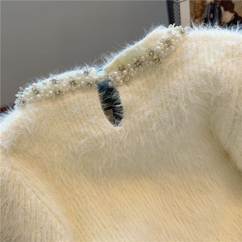 【tops】パールニットセーターアームカバー付き　M26419