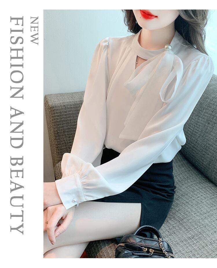【tops】リボン付きブラウス　M29120
