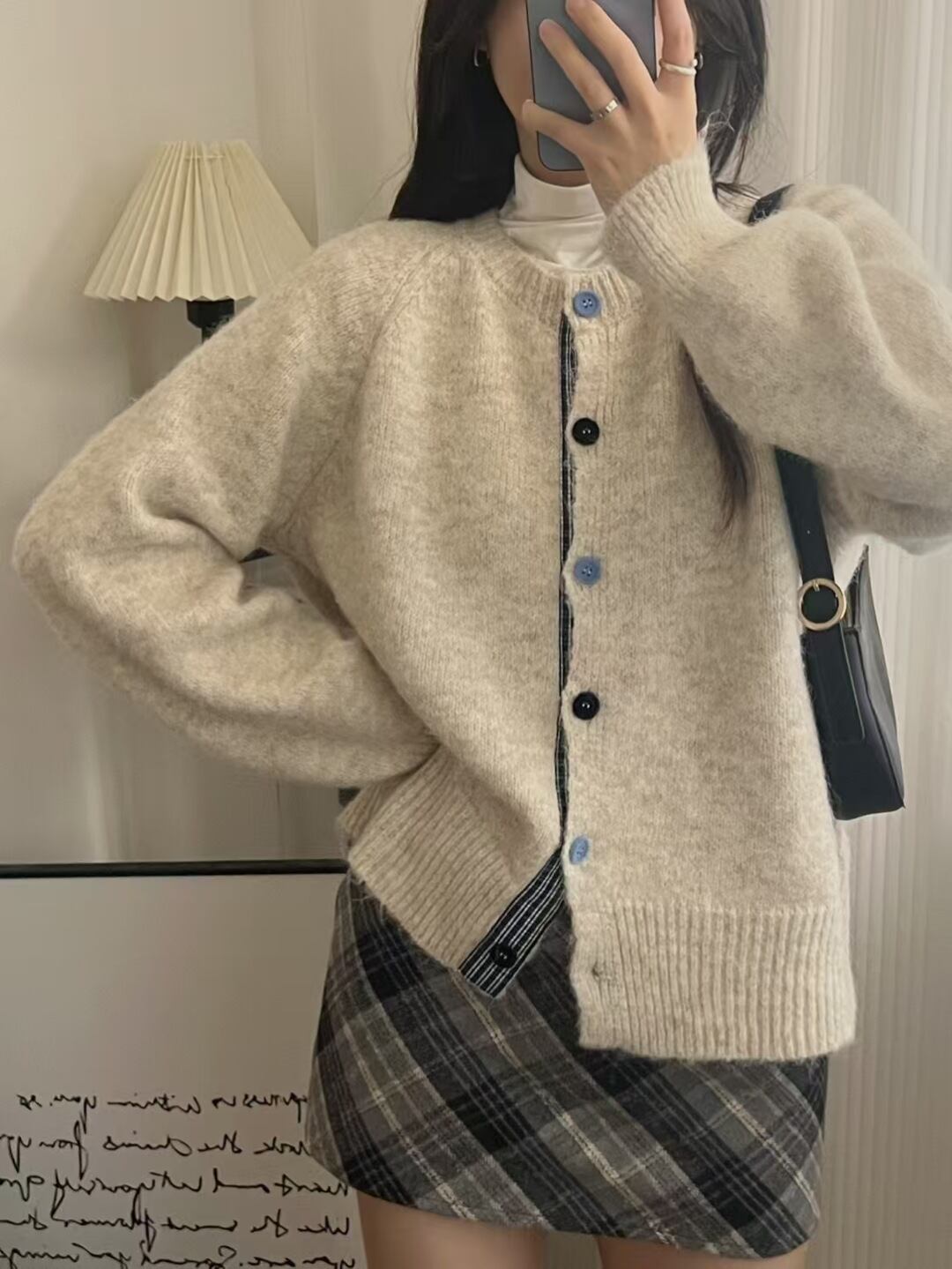 【outer】切り替えニットカーデ　M29006