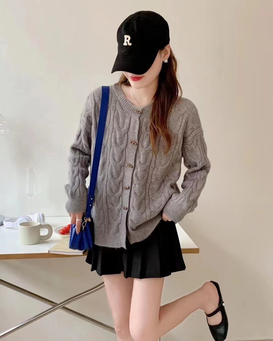 【outer】クルーネックニットカーデ　M18709