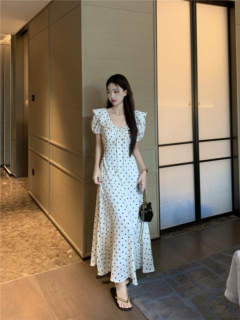 【dress】ドット柄ワンピース　M24031