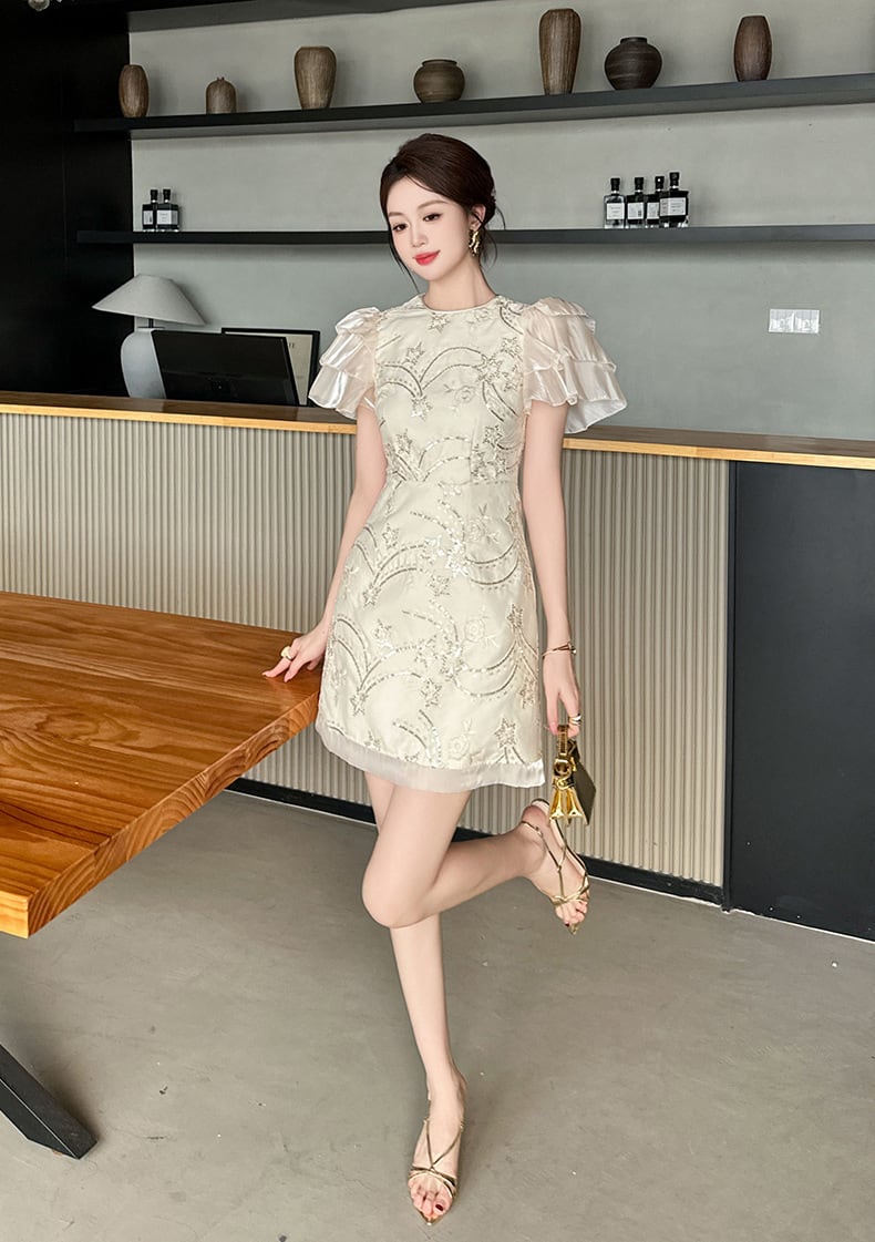 【dress】パフスリーブワンピース　M24177
